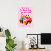 Volledig bewerkbare Cupcake Phrase & Cupcake Foto Poster (Thuiskantoor)