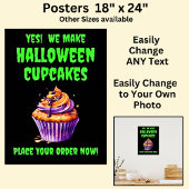 Volledig bewerkbare Halloween Cupcakes voor Cake S Poster