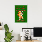 Volledig bewerkbare kerst peperkoek mannen poster (Thuiskantoor)