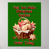 Volledig bewerkbare kerstkoekjes poster (Voorkant)