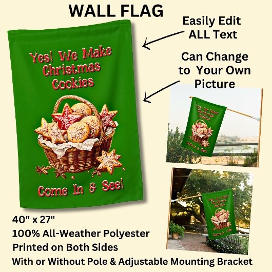 Volledig bewerkbare kerstkoekjes poster