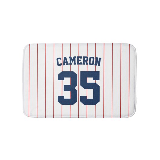 Volledig bewerkbare kleuren Baseball Jersey Stripe Badmat (Voorkant)