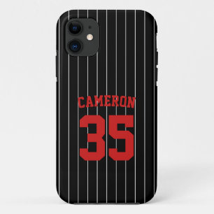 Volledig bewerkbare kleuren Baseball Jersey Stripe iPhone 11 Hoesje