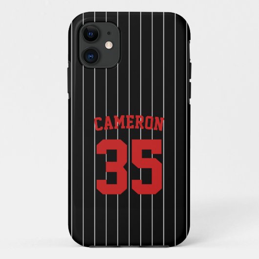 Volledig bewerkbare kleuren Baseball Jersey Stripe Case-Mate iPhone Case (Achterkant)
