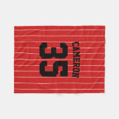 Volledig bewerkbare kleuren Baseball Jersey Stripe Fleece Deken (Voorkant (Horizontaal))
