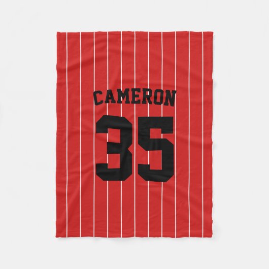 Volledig bewerkbare kleuren Baseball Jersey Stripe Fleece Deken (Voorkant)