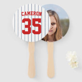 Volledig bewerkbare kleuren Baseball Jersey Stripe Handwaaier (Voorkant en achterkant)