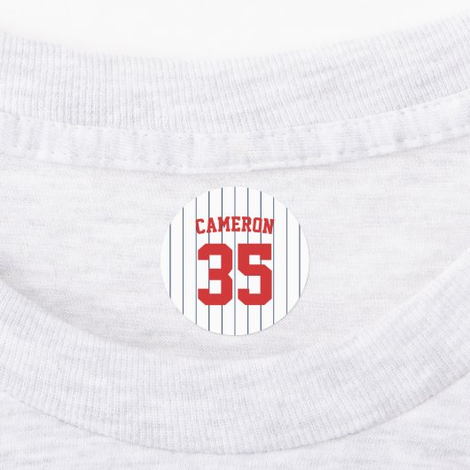 Volledig bewerkbare kleuren Baseball Jersey Stripe Labels (Aangebracht)