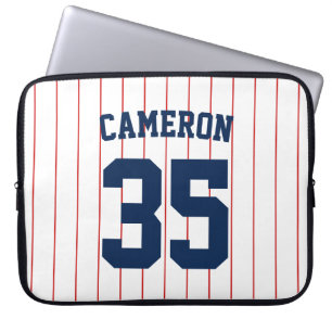 Volledig bewerkbare kleuren Baseball Jersey Stripe Laptop Sleeve
