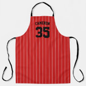 Volledig bewerkbare kleuren Baseball Jersey Stripe Schort (Voorkant)