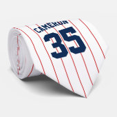 Volledig bewerkbare kleuren Baseball Jersey Stripe Stropdas (Opgerold)