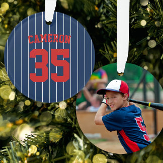 Volledig Bewerkbare Kleuren Baseballshirt Strepen Ornament