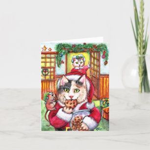 Volledig Busted Cat Eten Vakantie Joy Cookies Bedankkaart