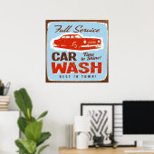 VOLLEDIG CAR-WASH VOOR SERVICE POSTER (Thuiskantoor)