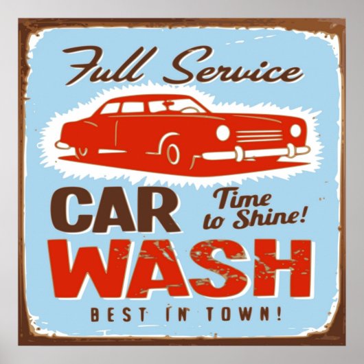 VOLLEDIG CAR-WASH VOOR SERVICE POSTER (Voorkant)