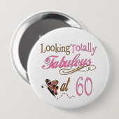 Volledig Fabulous 60th Birthday Ronde Button 4,0 Cm (Voorkant /achterkant)