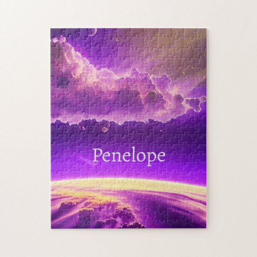 Volledig Fantasy Paars en Violet Fun Universe Legpuzzel (Verticaal)