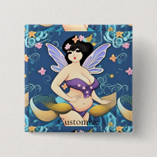 Volledig-figuur Fairy Goddess Thunder_Cove Vierkante Button 5,1 Cm