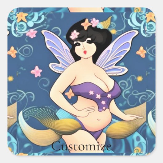 Volledig-figuur Fairy Goddess Thunder_Cove Vierkante Sticker (Voorkant)
