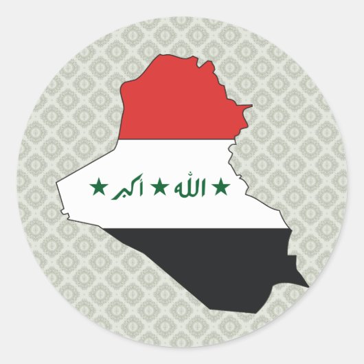 Volledig formaat van de Irakese vlaggenkaart Ronde Sticker (Voorkant)