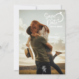 Volledig fotontwerp met modern lettertype save the date