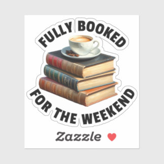 Volledig geboekt voor het weekend boekenliefhebber sticker