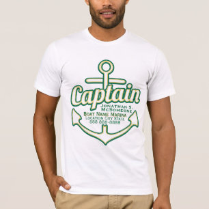 Volledig gepersonaliseerd Kapitein Anchor Nautical T-shirt