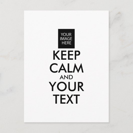 Volledig Gepersonaliseerde KEEP CALM en JOUW TEKST Briefkaart (Voorkant)
