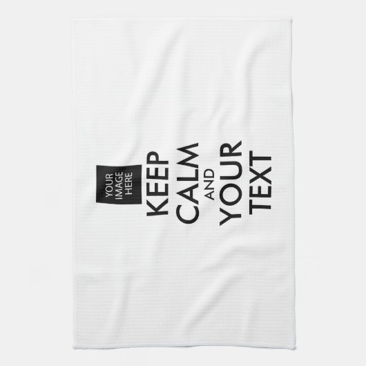 Volledig Gepersonaliseerde KEEP CALM en JOUW TEKST Theedoek (Verticaal)