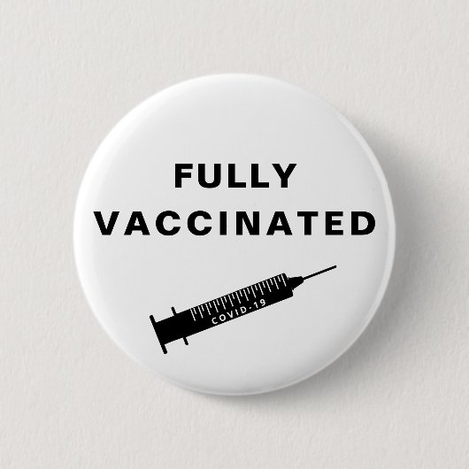 Volledig gevaccineerd Covid-19 Ronde Button 5,7 Cm (Voorkant)