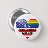 Volledig gevaccineerd hart ronde button 5,7 cm (Voorkant /achterkant)