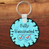 Volledig gevaccineerd tegen Covid 19 Button Sleutelhanger (Voorkant)