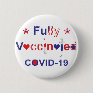 Volledig gevaccineerd tegen COVID-19 in Stars and  Ronde Button 5,7 Cm