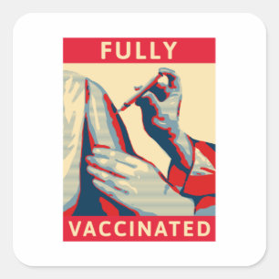 Volledig gevaccineerd vierkante sticker
