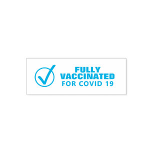 Volledig gevaccineerd vinkje zelfinktende stempel