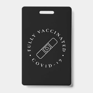 Volledig gevaccineerde Covid-speldje Zwart Badge