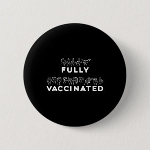 Volledig gevaccineerde handgebarentaal ronde button 5,7 cm