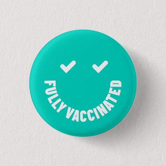 Volledig gevaccineerde Smiley-Button Ronde Button 3,2 Cm (Voorkant)