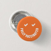 Volledig gevaccineerde Smiley-Button Ronde Button 3,2 Cm (Voorkant /achterkant)