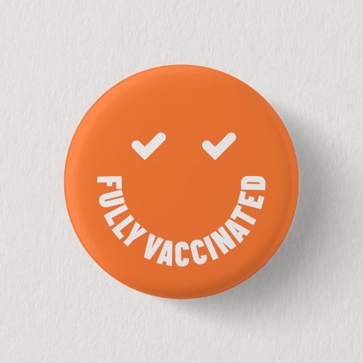 Volledig gevaccineerde Smiley-Button Ronde Button 3,2 Cm (Voorkant)