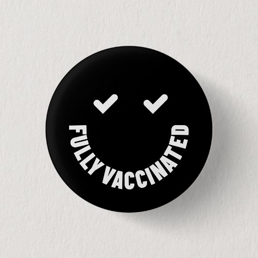Volledig gevaccineerde Smiley-Button Ronde Button 3,2 Cm (Voorkant)