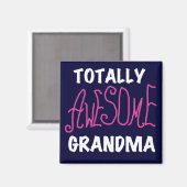 Volledig Geweldige Grandma Pink T-shirts en cadeau Magneet (Voorkant / Achterkant)