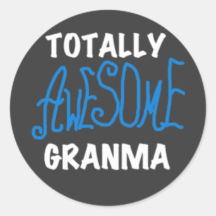 Volledig Geweldige Granma Blue T-shirts en geschen Ronde Sticker