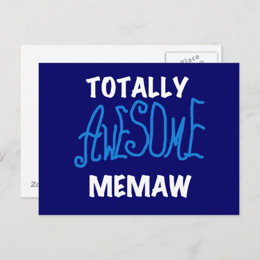 Volledig Geweldige Memaw Blue T-shirts Briefkaart (Voorkant / Achterkant)