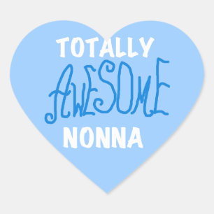 Volledig Geweldige nonna Blue T-shirts en cadeautj Hart Sticker