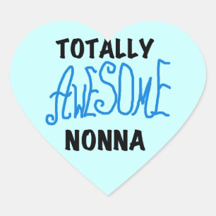 Volledig Geweldige Nonna Blue T-shirts en geschenk Hart Sticker