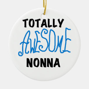 Volledig Geweldige Nonna Blue T-shirts en geschenk Keramisch Ornament