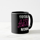 Volledig Geweldige Nonna Pink T-shirts en geschenk Mok (Voorkant rechts)