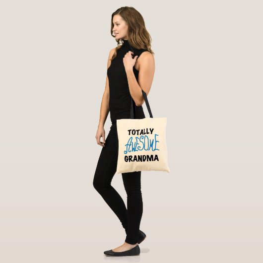 Volledig Geweldige oma - Blauwe T-shirts en cadeau Tote Bag (Voorkant (model))