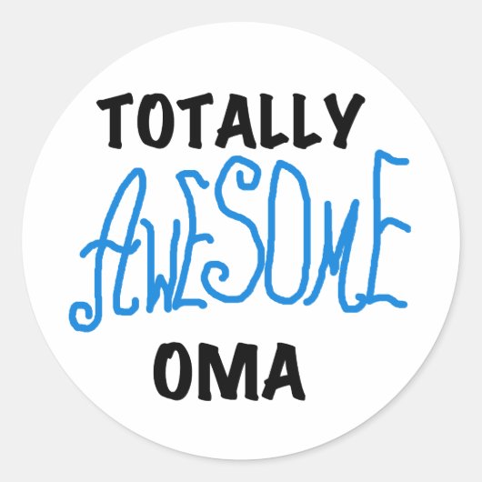Volledig Geweldige Oma Blue T-shirts en geschenken Ronde Sticker (Voorkant)